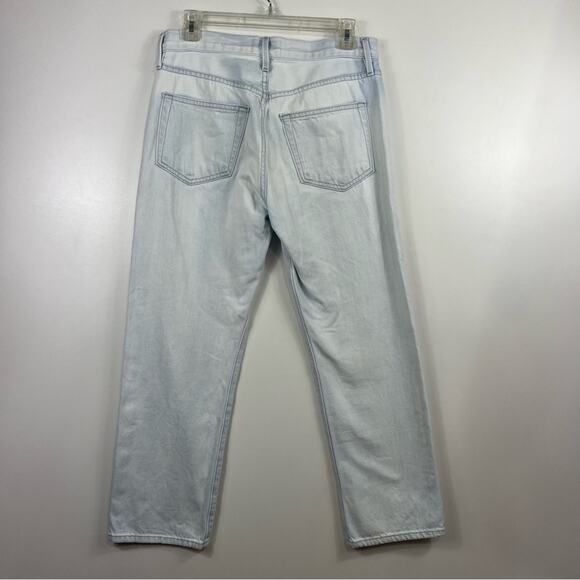 Frame Le Hollywood Crop Jeans Size 26 High Rise Beach Out Rips Wash Straight Leg - Picture 9 of 10